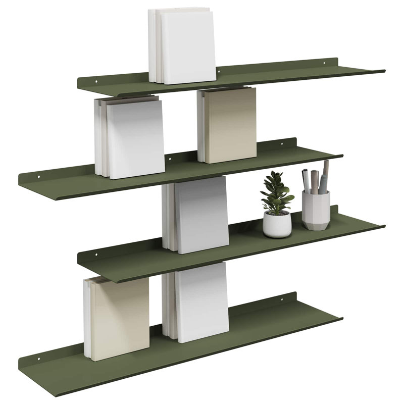Steel Floating Shelf, Olive Green