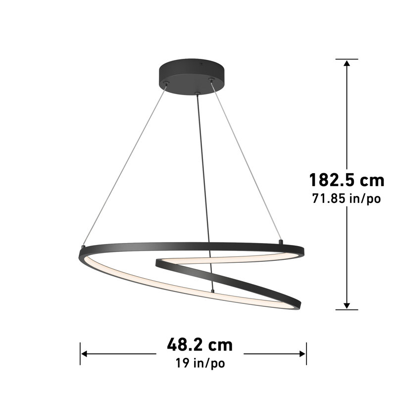 Satsuki 1 - Light LED Unique/Statement Pendant, Black