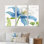 «Blue Columbine Wild Flower with Ferns», ensemble d'art mural sur toile encadré traditionnel