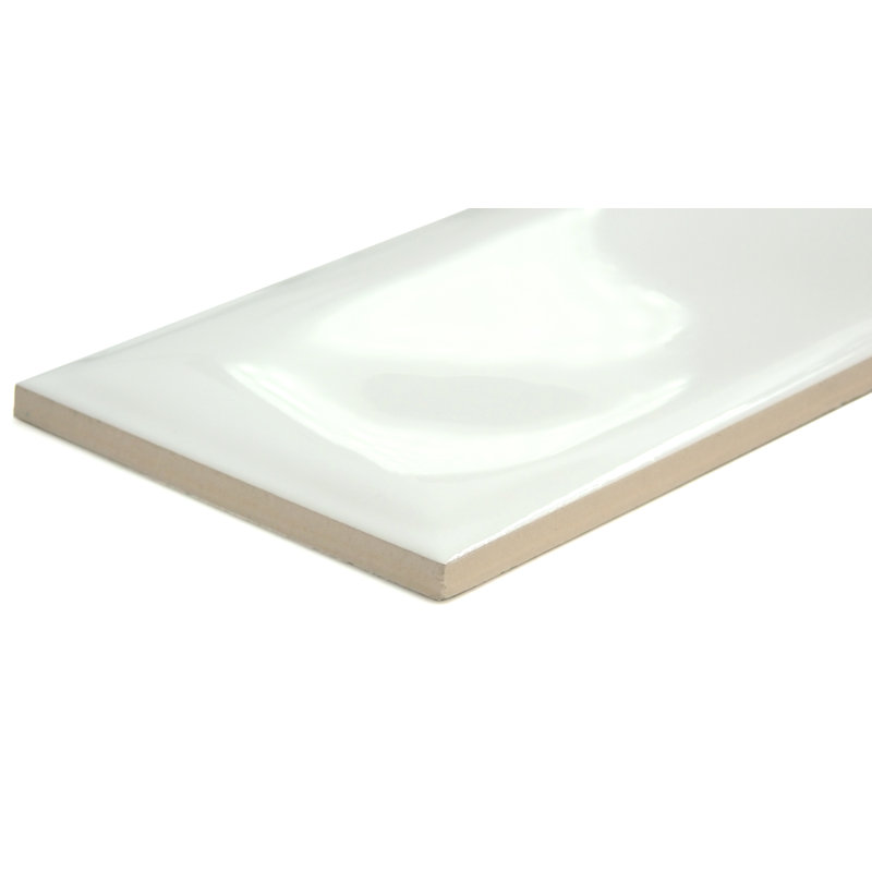 Estasi Silver 3 in. x 12 in. Matte Ceramic (6.06 sq. ft./Case), Glossy White Flat
