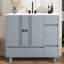Meuble-lavabo de salle de bain avec lavabo, 4 tiroirs et support de rangement latéral-502824415