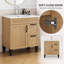 Meuble-lavabo 31,5 po avec lavabo en céramique, 1 porte et 2 tiroirs, naturel