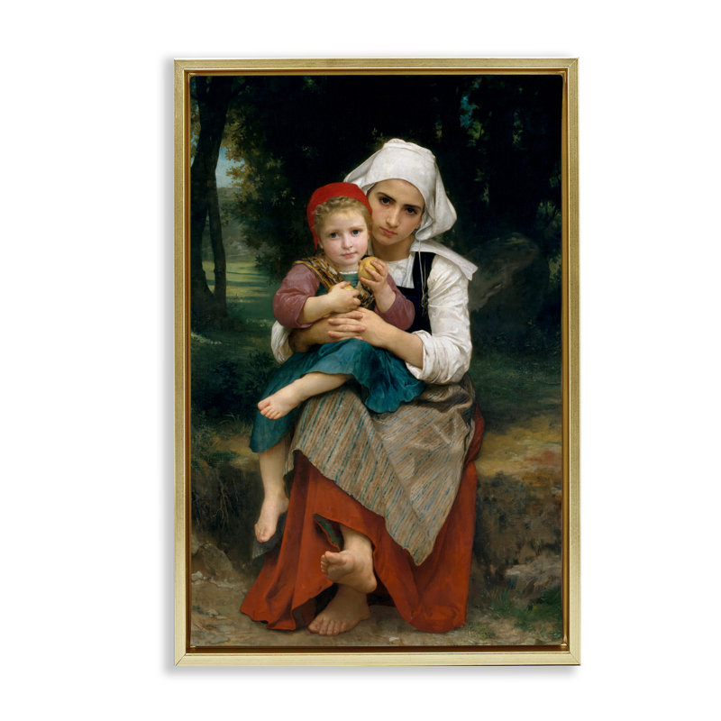 Cadre flottant classique Bouguereau, par William Adolphe Bouguereau, H 31 po x l 21 po, Cadre flottant métallique doré