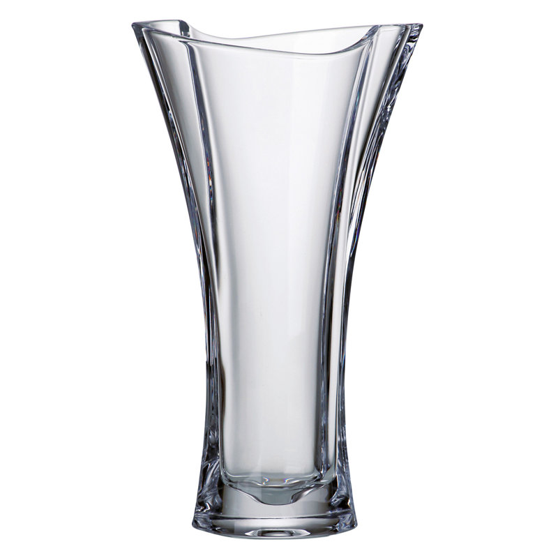 Crystalline Glass Table Vase, 12" H x 6.75" W x 4.5" D
