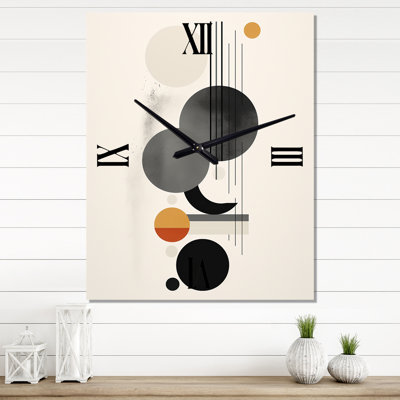 Minimal circulaire, Illustration géométrique V - Horloge murale géométrique moderne surdimensionnée
