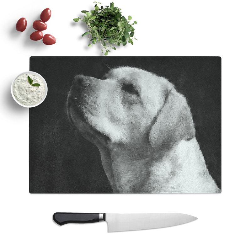 Tempered Glass Labrador Dog Chopping Board, 28.5 cm x 39 cm