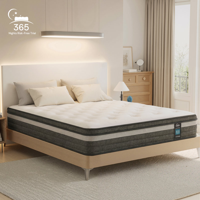 10" Queen Gel Memory Foam Hybrid Mattress with Pocket Springs, Medium Comfort, Pressure Relief and Motion Isolation, CertiPUR-US Certified, 100-Night Trial