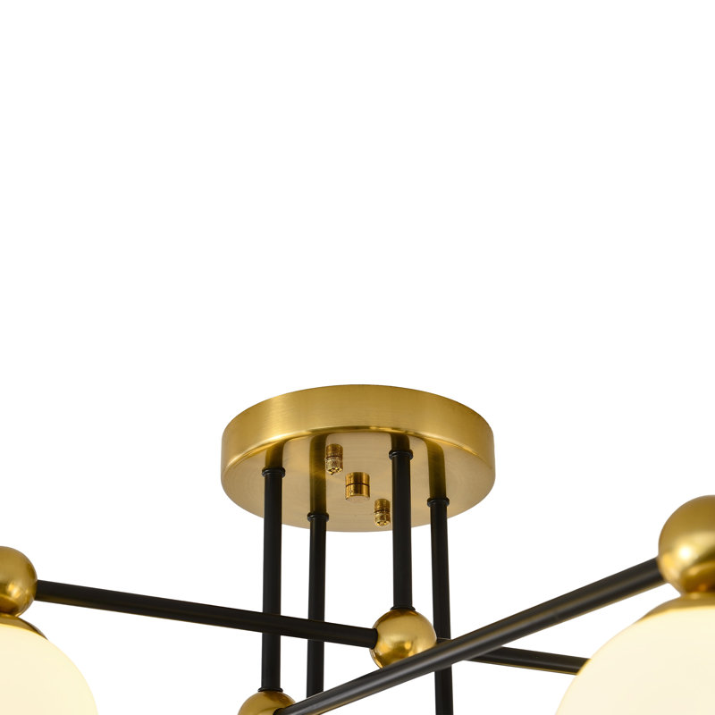 Plafonnier semi-encastré 8 lumières Mid-Century