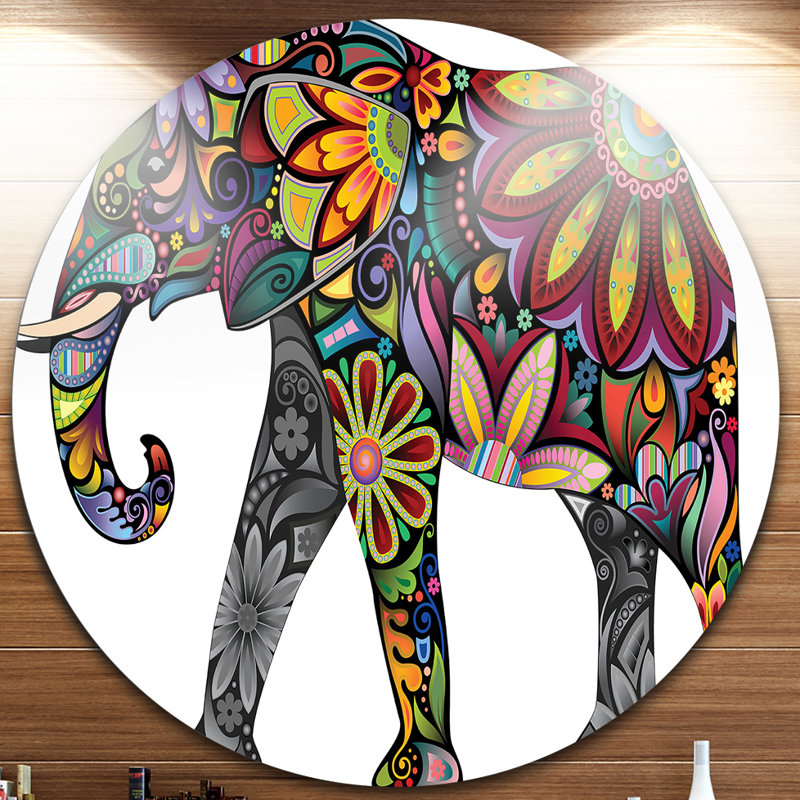 « yellow joyeuse éléphant », impression, H 23 po x l 23 po x P 1 po, Métal