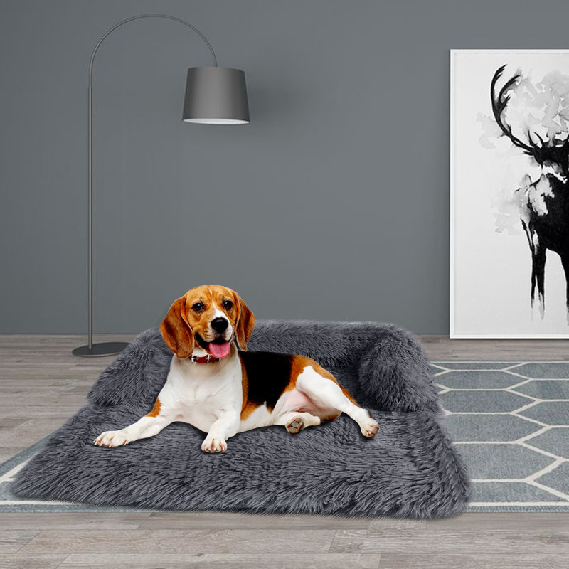 Annielou Orthopedic Polyester Pet Bed, Small (29.9" W x 27.9" D x 6.3" H), Deep Gray