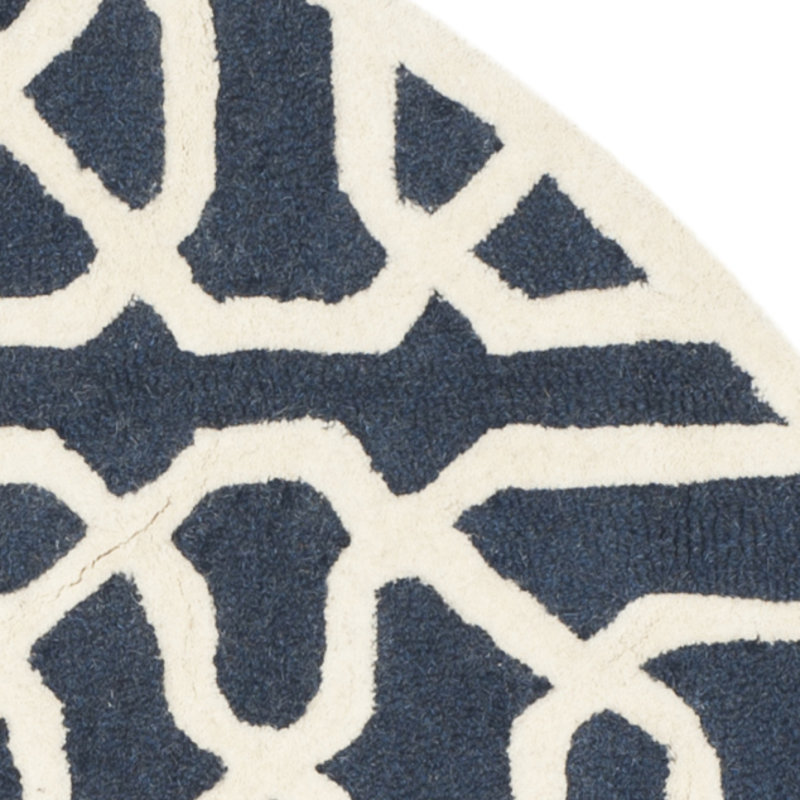 Cannen Hand Tufted Wool Geometric Rug, Round 6'