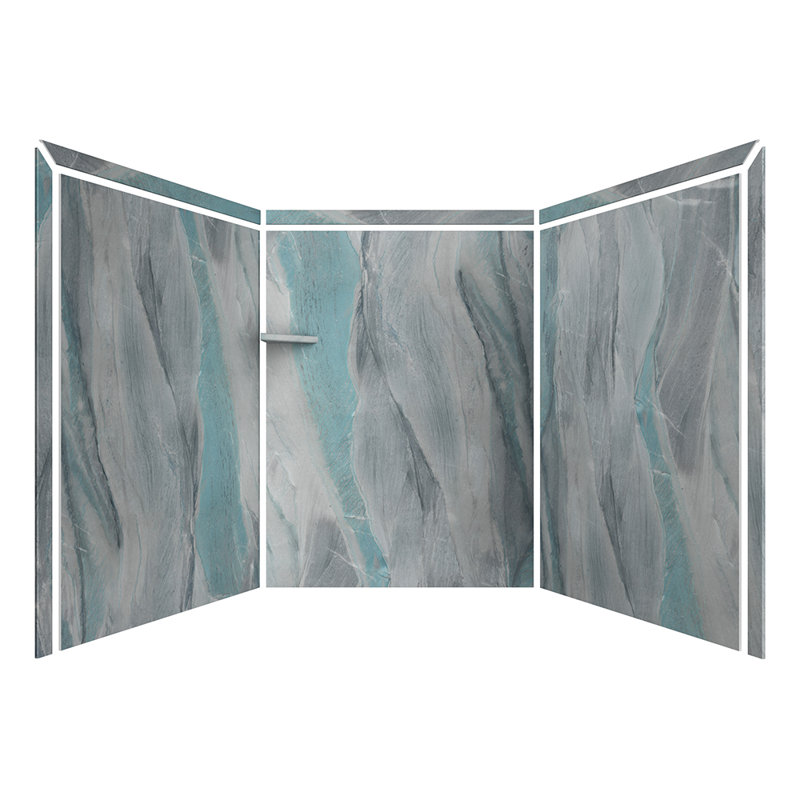 FlexStone Adaptable 60"W x 60"D x 80"H Alcove Shower Surround in Triton, Triton