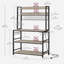 Kitchen Storage Rack With Power Outlet, Coffee Bar, Baker's Rack, With Metal Wire Panel,For Microwave, Steel Frame-1267773730-1267773728