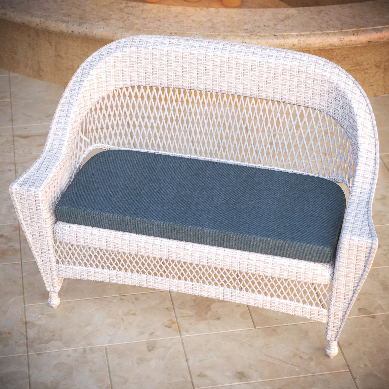 Sunbrella® Outdoor 3'' Bench Cushion, Spectrum Denim Sunbrella®