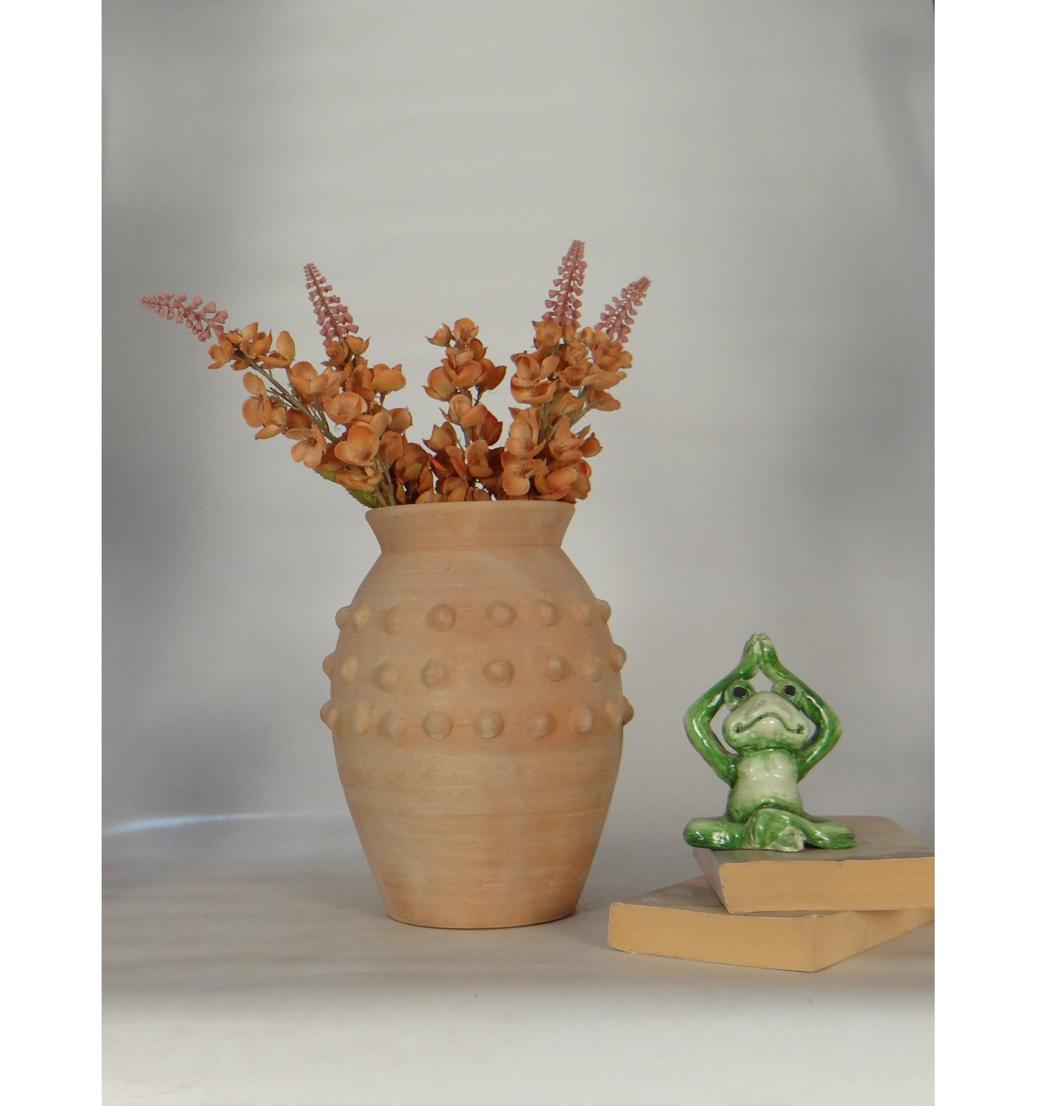 Terracotta Vase Dia 10" X 10.75"H