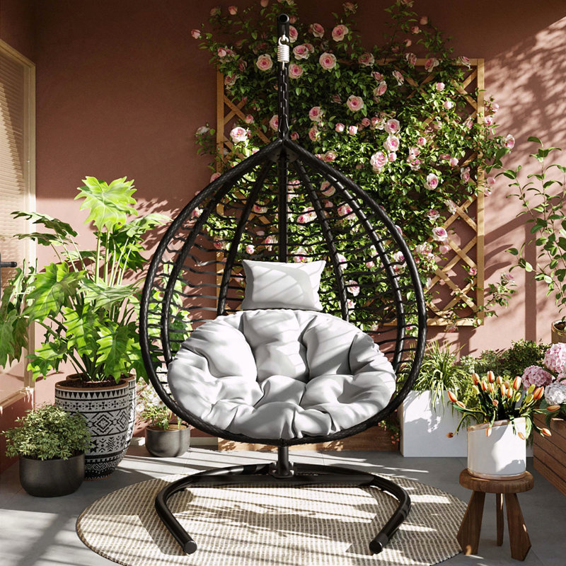 Coussin moelleux pliable Egg, Gris, Noir