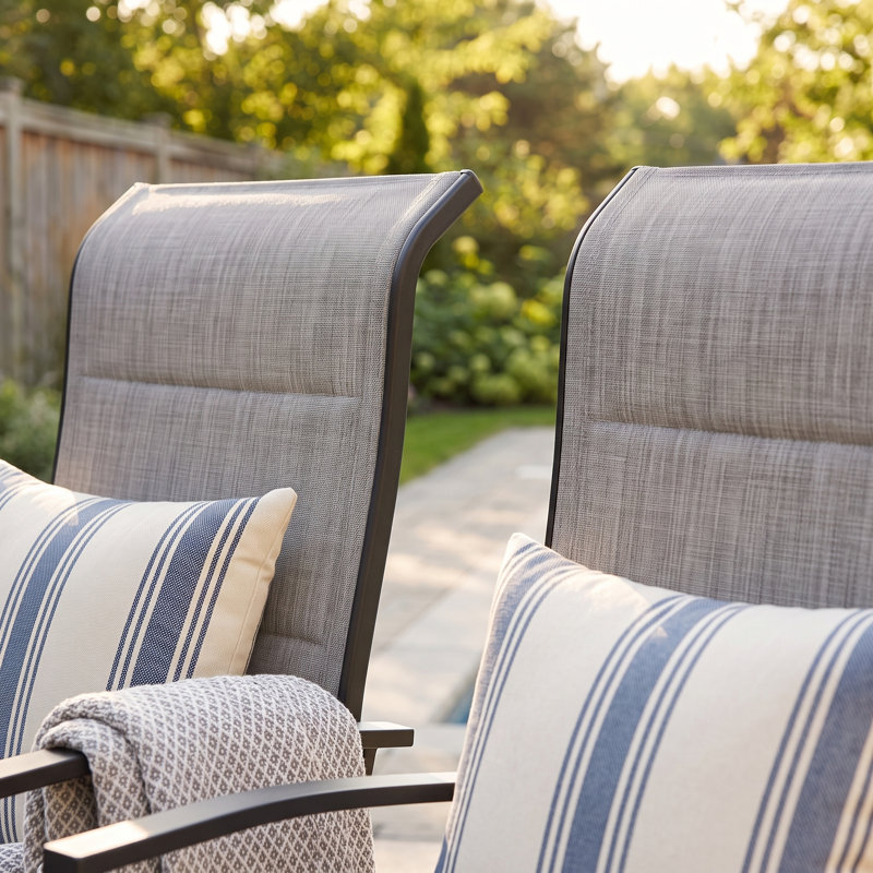 Chaises de patio rembourrées et pivotantes, Gris