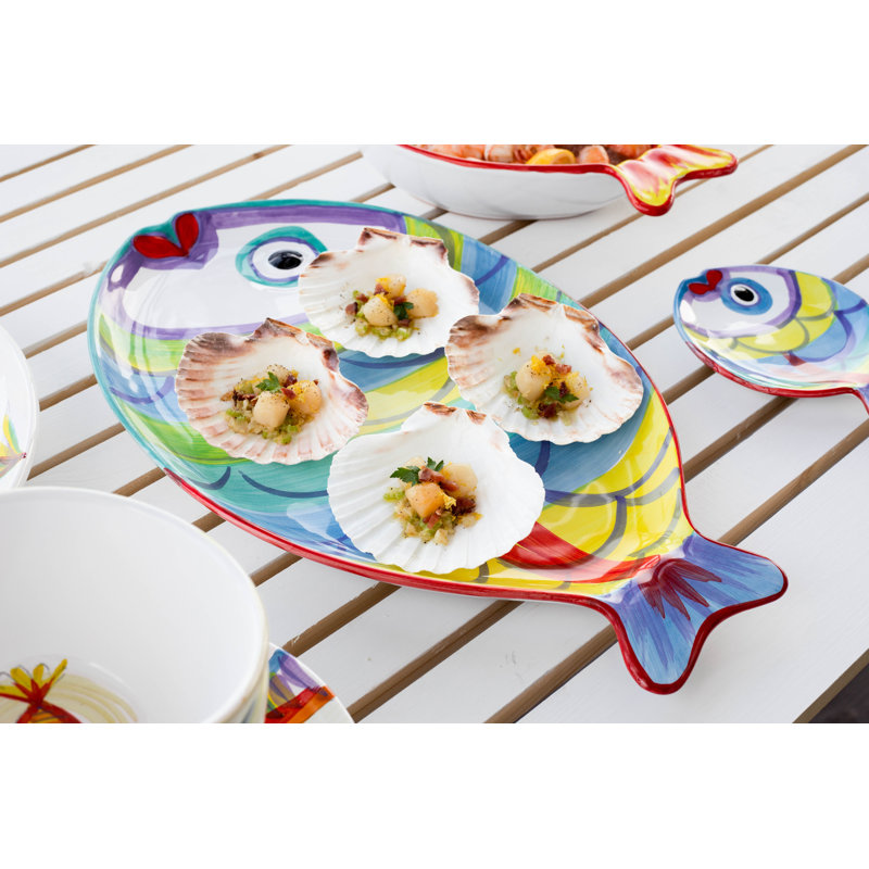 Pesci Colorati Terra Bianca Platter