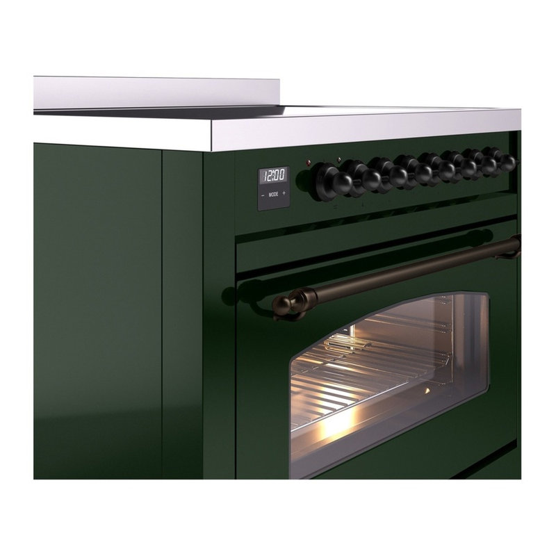 Cuisinière à induction 36 pouces avec 6 éléments à induction ILVE Nostalgie II Series (porte en verre)