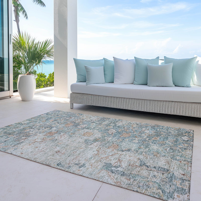 Cecelio Oriental Indoor / Outdoor Rug, Rectangle 2'6" x 3'10"