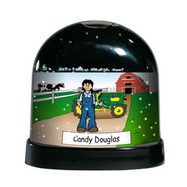 NTT Cartoon Caricature Female Fishing Snow Globe The Holiday Aisle Customize: Yes