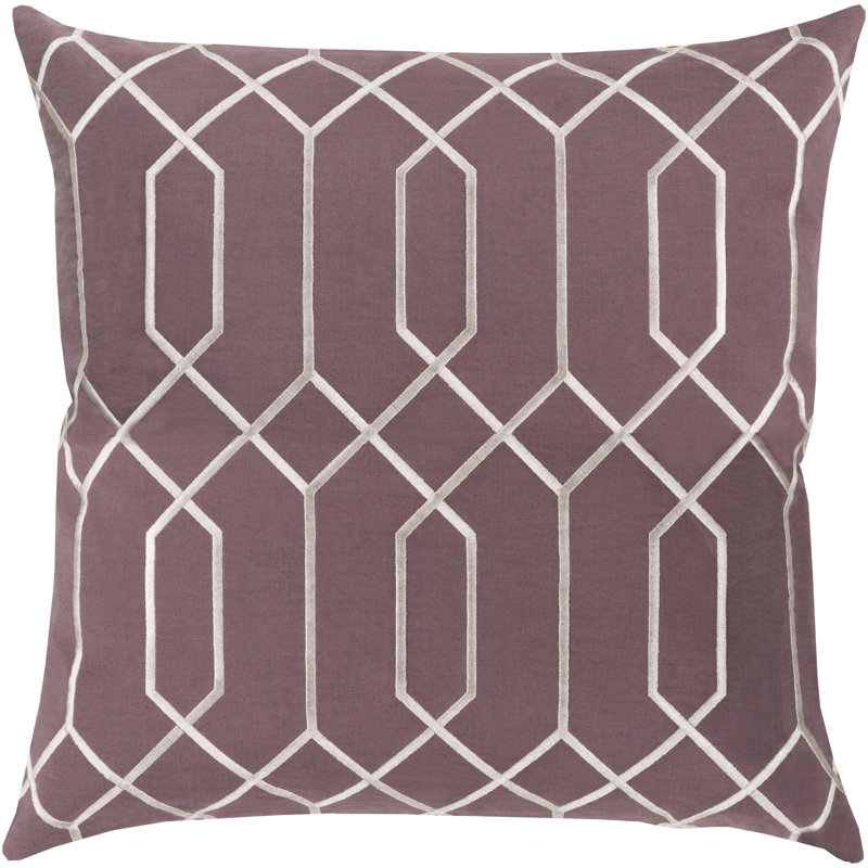 Housse de coussin Skyline, Aubergine / Blanc, 20 po X 20 po