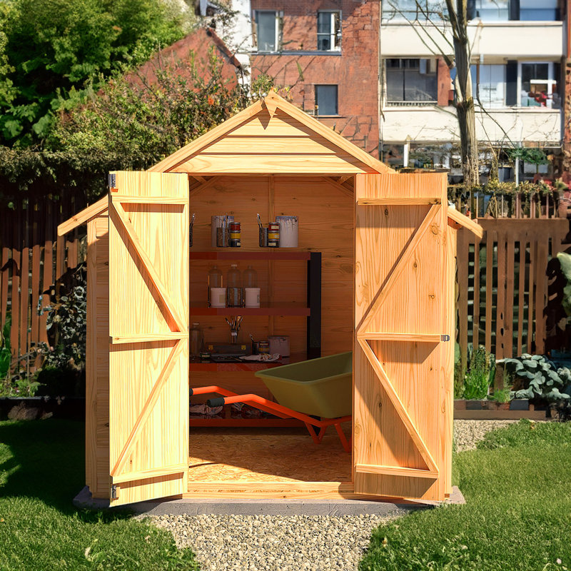 6 Ft. W x 6 Ft. D Garden Value Overlap Apex Shed, No