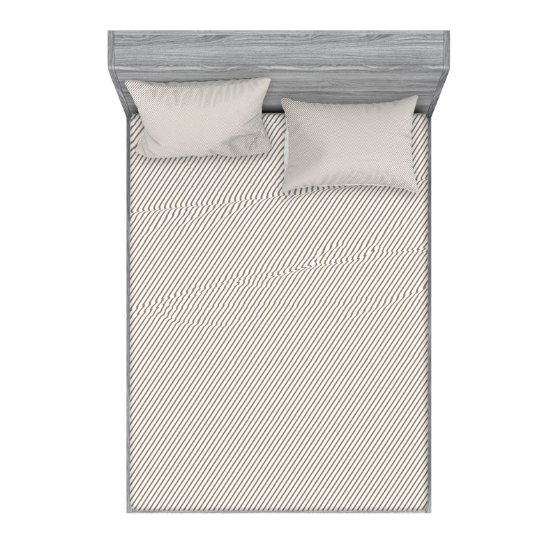 Microfiber Geometric Sheet Set, Queen Sheet Set with Fitted Sheet