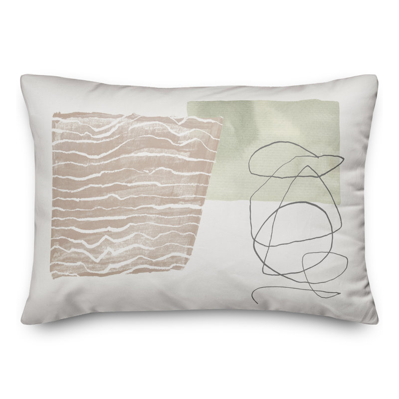 Chic Pink Abstract Spun Polyester Throw Pillow 14"x20"