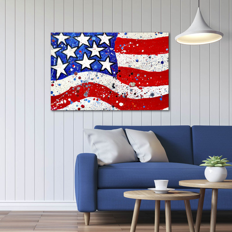 Toile tendue avec châssis «American Flag» par Robert Holton, H 24 po x l 36 po