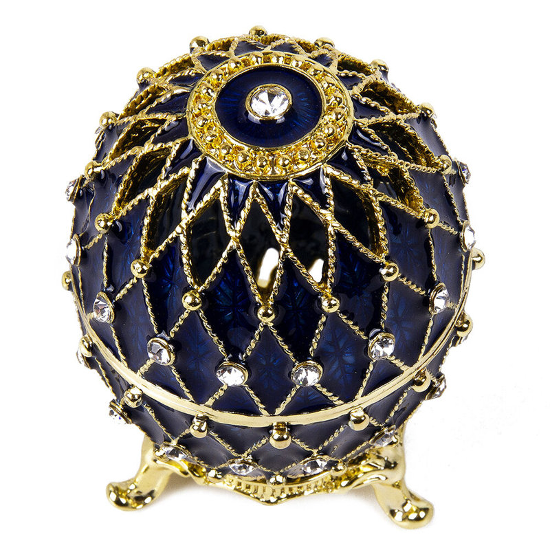 Boîte à bijoux ajourée en maille Imperial, Bleu