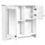Armoire de salle de bain avec miroir - 2 tablettes murales peu encombrantes pour articles de toilette et accessoires