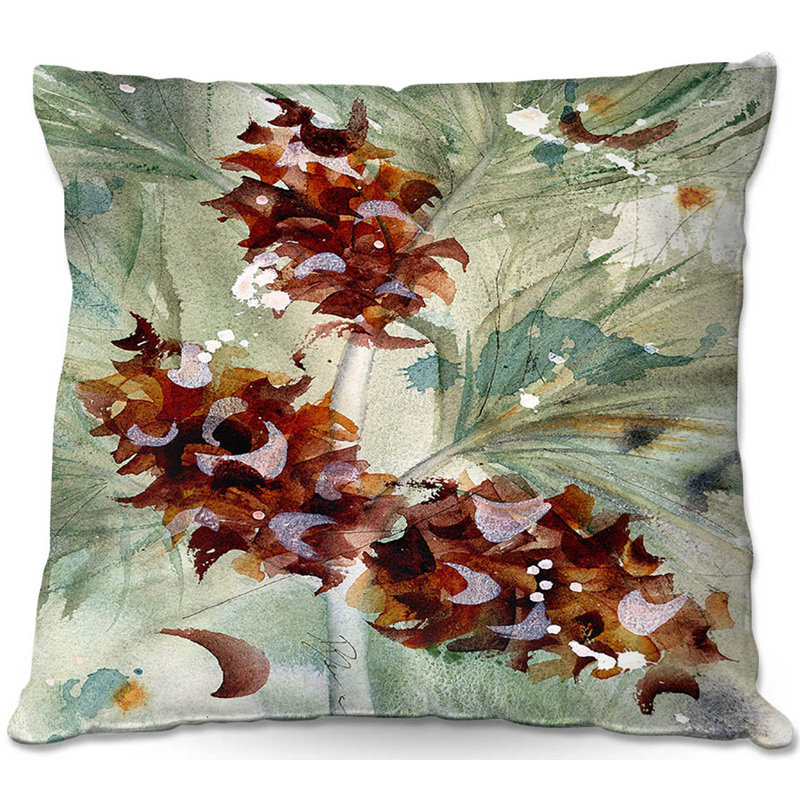 Couch Evergreen Branch Square Throw Pillow, 18" x 18"