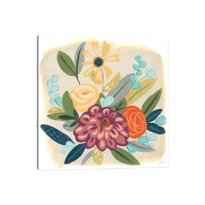 Pop Posy IV by June Erica Vess - Wrapped Canvas Print, 30.48 cm H x 30.48 cm W