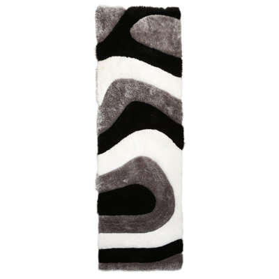Thionville Shag Black/Grey Shag Area Rug