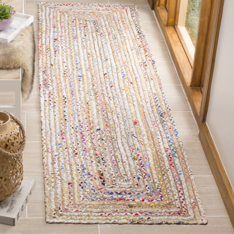 Herzig Flatweave Cotton Beige/Yellow Rug, Runner 69 x 183cm