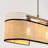  3 - Light boho Kitchen Island Rectangle Pendant with Bamboo Wood Accents