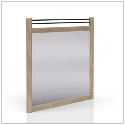 Sand Colored Poster Mirror With Sleek Frame, Perfect For Enhancing Any Bedroom Or Dresser Set