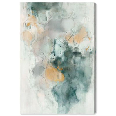 "Verdant Vapors II", aquarelle abstraite par