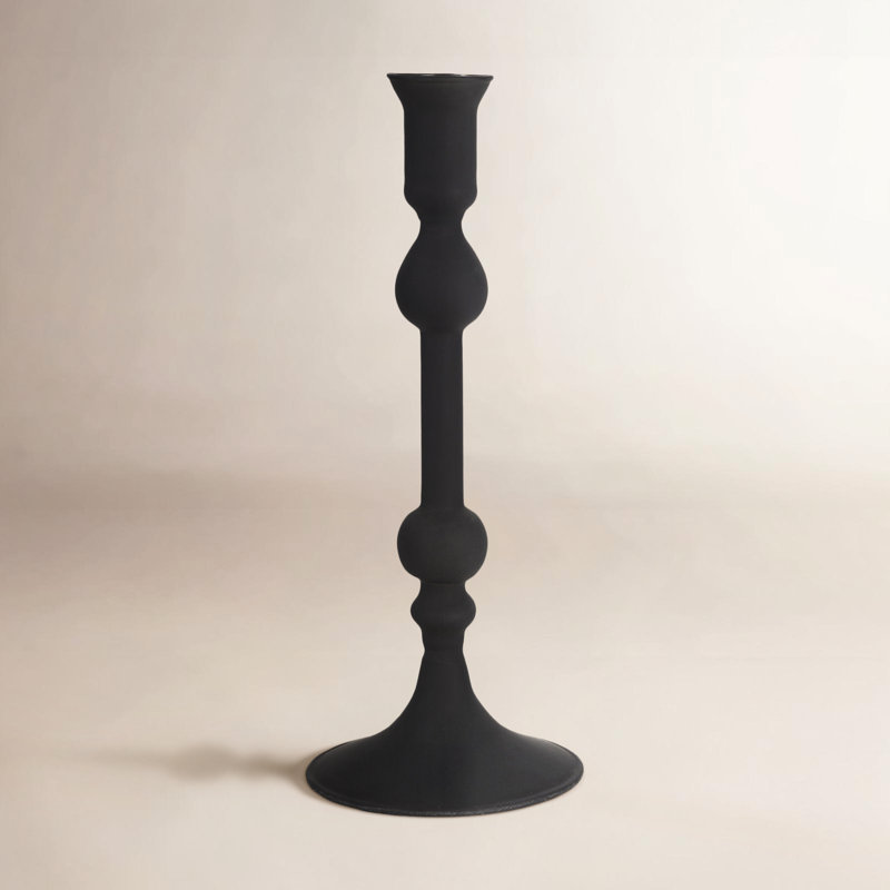 Loudon Glass Tabletop Candlestick, 10.2" H x 4" W x 4" D