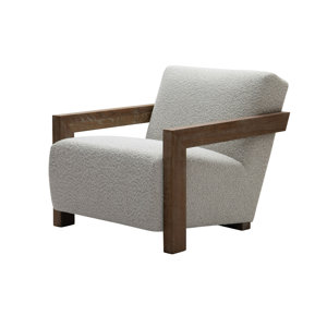 Maravilla - Modern Beige Fabric + Grey Oak Accent Chair