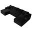 Canapé modulaire en forme de U de 134 po - noir, assise profonde, poches latérales, conception modulaire, aucun assemblage requis-566018267-566018260