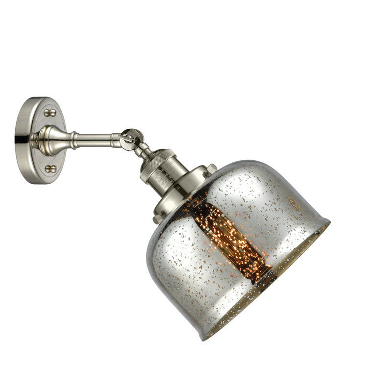 Bell - 1 Light 8" Sconce, Silver Mercury, Polished Nickel, No Bulb Included