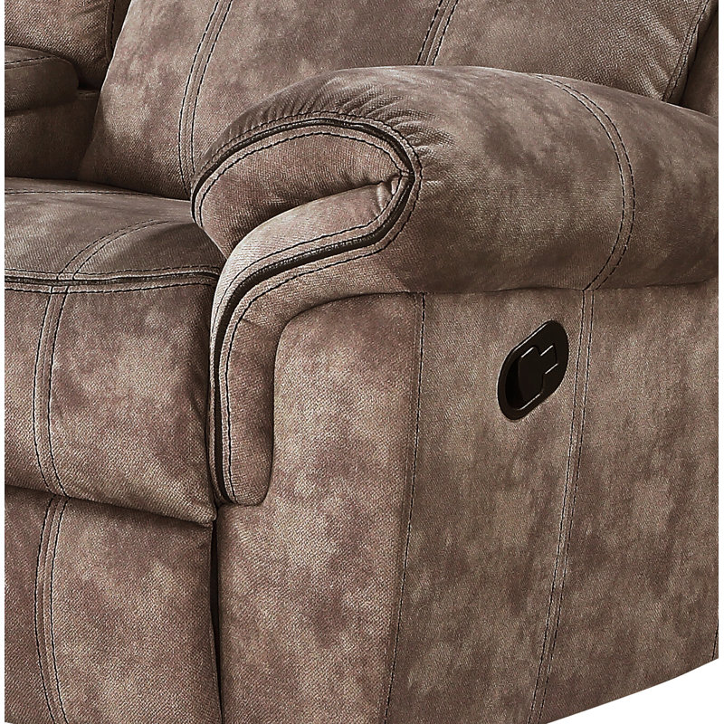 Jemma 80" Velvet Pillow Top Arm Reclining Loveseat, Modern Sofa Couch with Console,sofas,couches, Chocolate Velvet