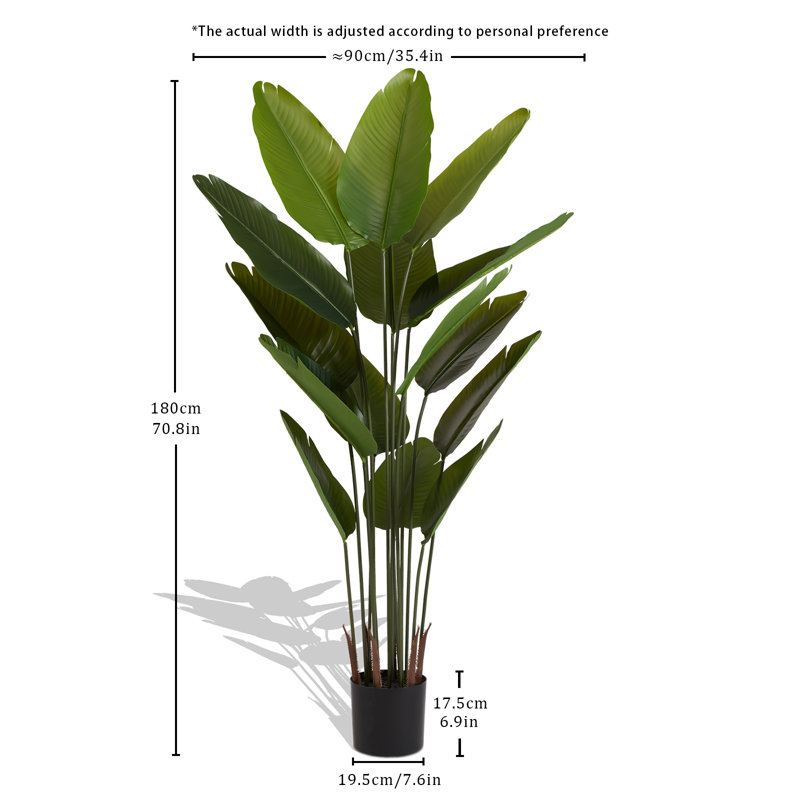 Indoor/Outdoor/Décor Artificial Tree UV Resistant Faux Palm Tree Plant in Pot in Basket in Planter