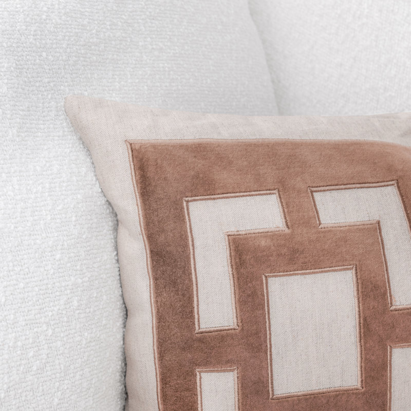 Coussin décoratif en mélange de coton Corbin, Rectangle H 14 po x l 26 po, Brun mousse