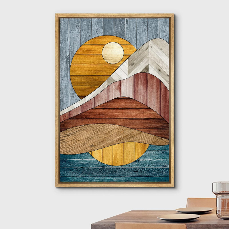 Bureau de décoration murale Western, Cadre naturel flottant, H 36 po x l 24 po x P 1,5 po