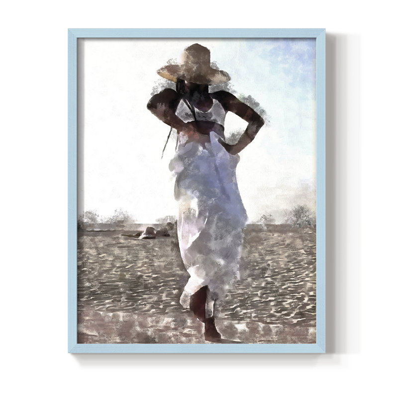 «Her Dance I», reproduction encadrée - bois massif, Bleu, H 10 po x l 8 po