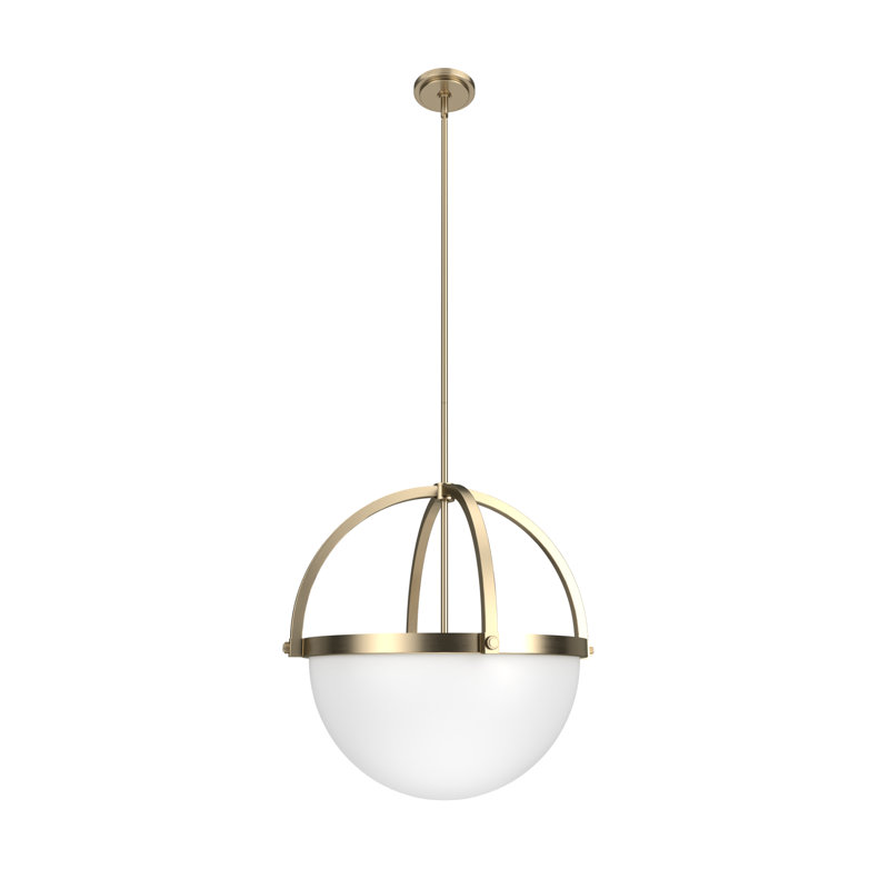 Wedgefield 3 Light Globe Pendant, Alturas Gold, 78.5" H x 22" W, 4 Lights