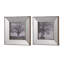 S / 2 15x15 "cadres rétro argent réfléchissants